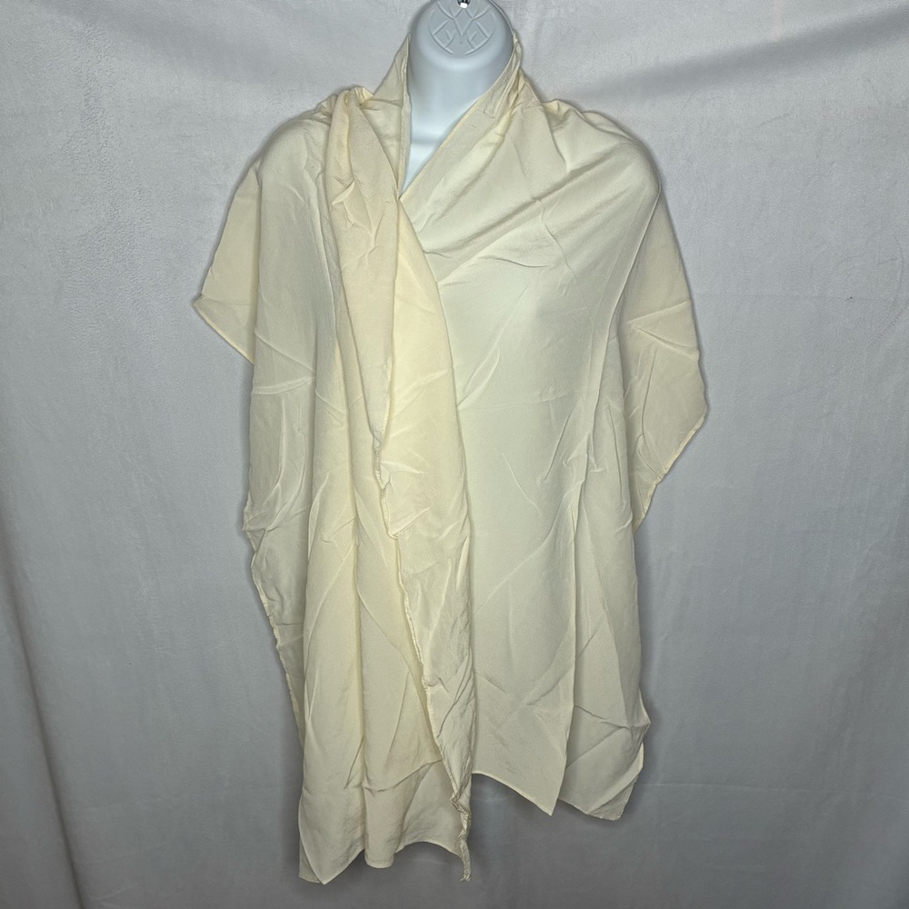 Vintage Cream Silk Wrap Scarf